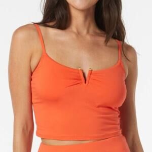 Coco Contours Intrigue V-Wire Bra Sized Bikini Top NWT Orange Size 10 34C